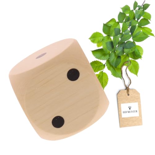 HOFMEISTER® Würfel Augenzahlen Holz 4cm - Holzwürfel Kinder Erwachsene Spielen Brettspiel Party Spieleabend Partyspiel, 100% Naturprodukt EU unbehandelt aus heimischem Buchenholz, 4 x 4 cm