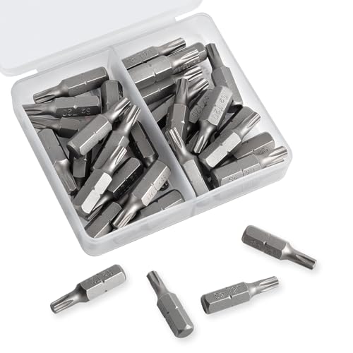 Rybtd 30 Stück T20 Bit，Torx Bit t20 x 25mm 1/4" Sechskant-Antrieb，Bit-Sortiment aus S2