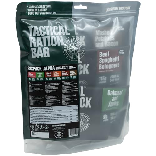 Tactical Foodpack Sixpack Alpha (6 Mahlzeiten) - Gefriergetrocknete Mahlzeiten I zum Verzehr bereit I MRE I Survival I Outdoor Nahrung I Trekking Nahrung I Expedition I Office