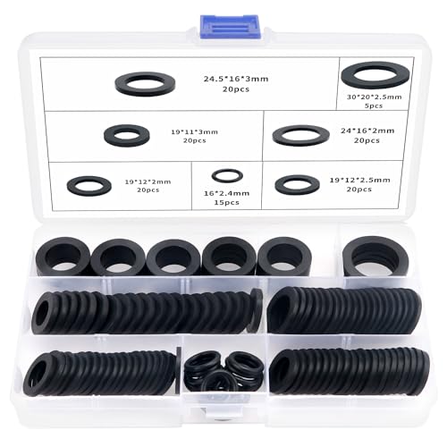 YIXISI 120 Stücke O-Ringe Dichtringe Set, Gummi Flache Unterlegscheibe, Gummi Schlauch Unterlegscheiben, für 1/2 3/4 1 Zoll Dusch Brausekopf Wasserhähne Schläuche Brauseschlauch