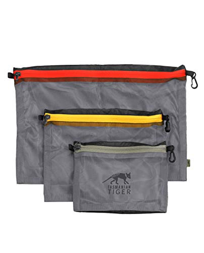 Tasmanian Tiger TT Mesh Pocket Set Black Edition Rucksack Organizer Zusatztaschen in 3 Größen Schwarz