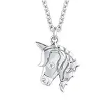 s.Oliver Kette mit Anhänger 925 Sterling Silber Mädchen Kinder Halsschmuck, mit Zirkonia synth., 37+3 cm, Silber, Einhorn, Kommt in Schmuck Geschenk Box, 2018520