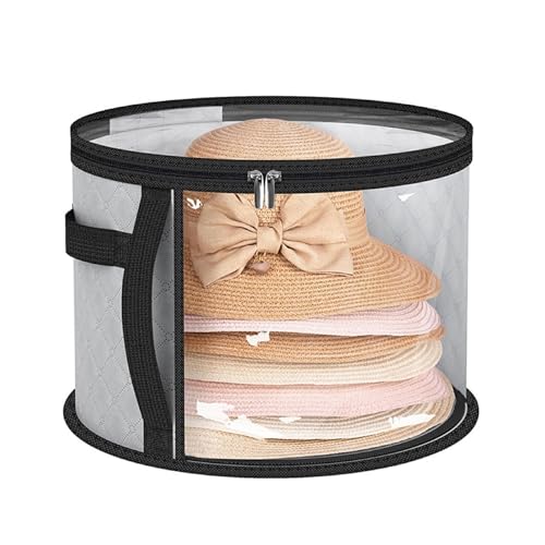 Übergroße transparente Hut-Aufbewahrungstasche für Damen, hält bis zu 7 Kappen, Cowboyhut-Organizer für Schrank, breite Krempe, Hutkoffer mit Tragegriffen, tragbare Cowboyhutbox mit Reißverschluss