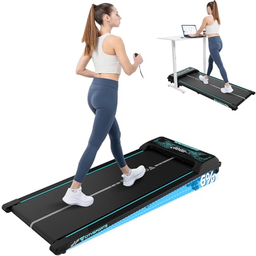 CITYSPORTS Laufband | Elektrisches Walking pad für Zuhause, Mit Bluetooth-Musikwiedergabefunktion, LED-Anzeige und Riemenscheibe 1-6KM/H, 110KG (schwarz grün)