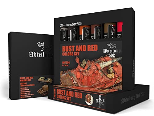 Abtaeilung502 6 x 20 ml Ölfarben für Rostfarben und Rot