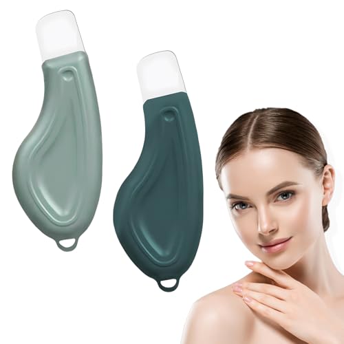 2 Stück Gesichtsschaber,Blackhead Remover Tool,Mitesserschaber,Spatel zur Tiefenreinigung Der Haut,Sanft und Sicher,für Die Entfernung von Mitessern in Der Nase,für Männer und Frauen