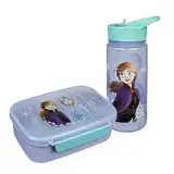 Scooli - Disney Frozen Kindergeschirr Geschenkset - Set bestehend aus Brotdose und Trinkflasche - ideal für die Schule oder Kindergarten – für Kinder ab 4 Jahren – aus Kunststoff – BPA frei