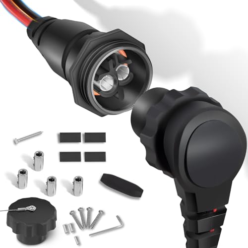 1865120 MKR-28 Trolling Motor Stecker und Buchse für Minn Kota, wasserdichte Dual-Halterung für Süß- und Salzwasseranwendungen, verstellbare Montage, kompatibel mit 1-10 AWG Draht