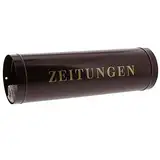 Burg-Wächter Zeitungsrolle mit Seitendeckel, Briefkastenergänzung, Rund, Verzinkter Stahl, 800 BR, Braun (ähnlich RAL 8014)