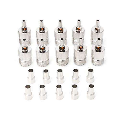 KieTeiiK 10 Sets UHF-Buchse SO239 Crimp RF Stecker Koaxialadapter für RG58 RG142 Antenne