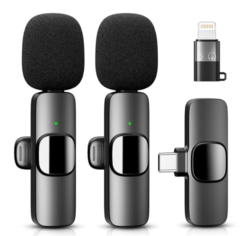 YRF Kabelloses Lavalier Mikrofon für iPhone - Android Computer, Mini Mikrofon für Live-Streaming, Videoaufnahmen, Interviews im Freien oder Innenbereich, YouTube, TikTok, Vlog.