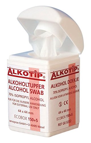 Alkotip 02512980 Alkoholtupfer in der Dispenserdose (155-er Pack)