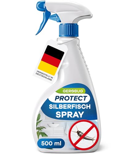 Gerobug Silberfische-Spray mit Sofort-Effekt 500 ml - Abwehr-Mittel gegen Silberfische & Papierfische, Alternative zu Silberfisch-Köderdose & Silberfischfalle, mit blumigen Zitrusduft