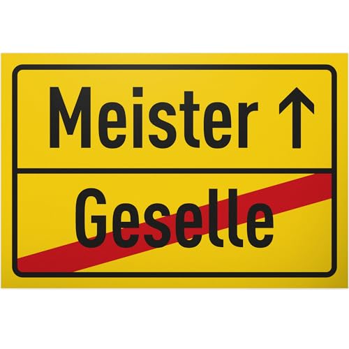 DankeDir! Meister (Geselle) - Schild 30 x 20 cm - Fotobox Partydeko Meisterprüfung Feier Handwerk Geschenk - Geschenk Handwerker Deko Idee Karte Überraschung Party