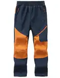 HFDWYJ Gefütterte Hose Kinder Skihose Softshellhose Gefüttert Thermohose Kinderarbeitshose Kinder Winddichte Winter Schneehose Jungen Mädchen Wanderhose