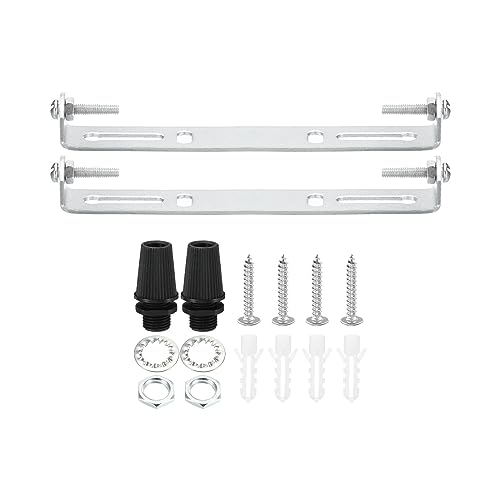 PATIKIL 120mm Deckenleuchte Platte Kit 2 Set Leuchte Montage Halterung Platte Stahl Querleiste für Haus Büro Hängeleuchte Wand mit Schraube Unterlegscheibe Muttern Kit