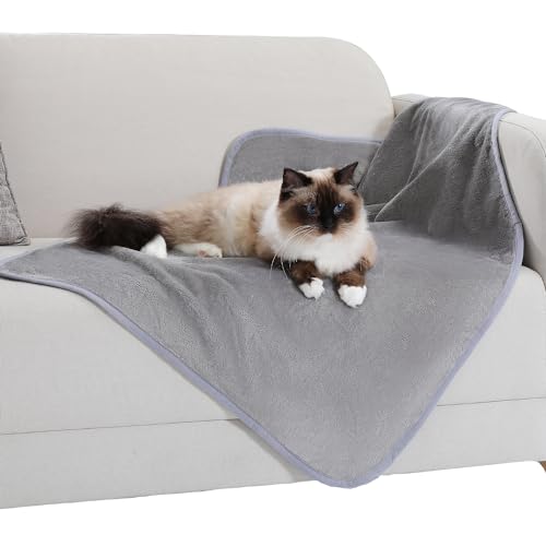 PAWZ Road Haustierdecke für große Hunde und Katzen, waschbare Hundematte schützt Bett und Sofa Grau M 100 * 70cm