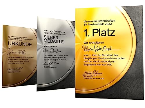 Urkundenpapier MEDAILLE Set Gold Silber und Bronze 3x10 Blatt