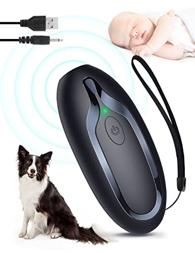 Ultraschall Hunde, Handheld Anti-Bell-Gerät, Anti-Bell-Mittel für Hunde, wiederaufladbare Handheld Trainingsgerät für Hunde mit 5m Reichweite, sichere Mini Antibell für kleine große Hunde Freien