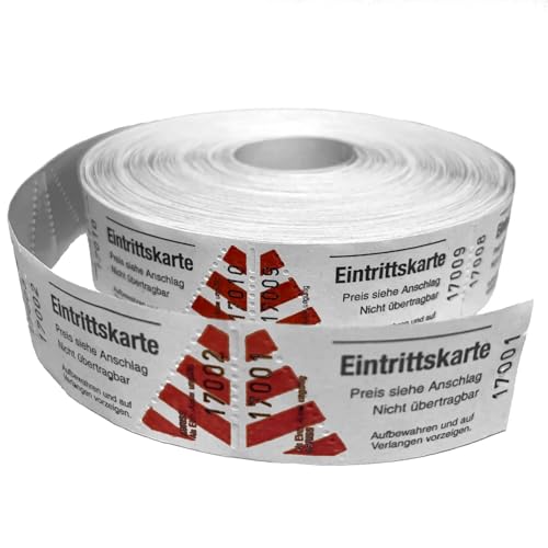 Eintrittskarte auf Rolle 1000 Abrisse weiß