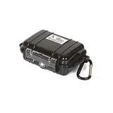 Peli 1010 Peli Micro Case, Wasserdichtes Behältnis für Kleine Utensilien, IP67 Wasserdicht, 0,3L Volumen,, Transparent/ Schwarze Gummieinlage