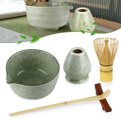 Matcha Set, Matcha Besen, Matcha Schale, Matcha Löffel, Matcha Mixerständer, Matcha Besenständer, 5 teiliges Set, Macha Tea Set, Matcha Zubehör, Matcha Besen Set,Keramik Matcha Tee Set.