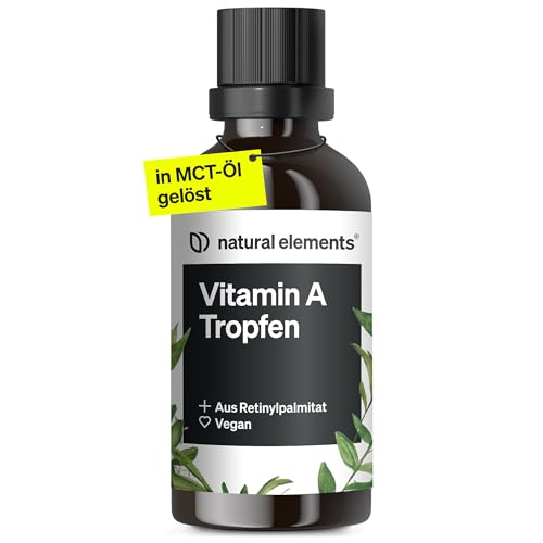 Vitamin A Tropfen – 50 ml – Vitamin A (Retinylpalmitat) in MCT-Kokosöl gelöst – vegan, hochdosiert, ohne unnötige Zusätze – in Deutschland produziert & laborgeprüft