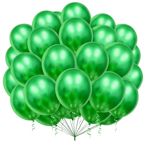 Luftballons Grün,100 Stück 12 Zoll Ballons Grün,Latex Grüne Ballons,Helium Luftballons für Grüne Themen Geburstags Hochzeit Taufe Abschlussfeier Party Deko