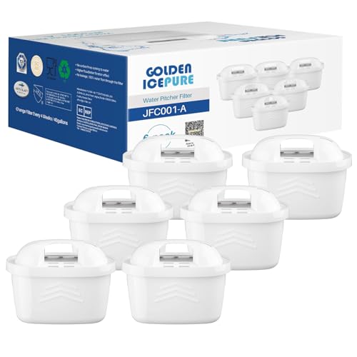 GOLDEN ICEPURE Wasserfilter Kompatibel mit Brita Maxtra+, Maxtra Plus,Mavea,Anna Duomax,6 Stück