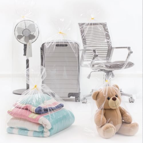 6 Übergroße Extra Große Durchsichtige Aufbewahrungstaschen 102cm x 150cm, Wiederverwendbare Umzugstaschen für Koffer, Reiseschuhe, Möbel, Steppdecken, Stofftiere, Bürostuhl