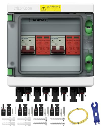 CNLonQcom Überspannungsschutz PV DC 500V 32A Trennschalter Blitzschutz 2 String 2 In 2 Out Mit IP65 Solar PV Anschlusskasten Für PV Anlage Komplettset