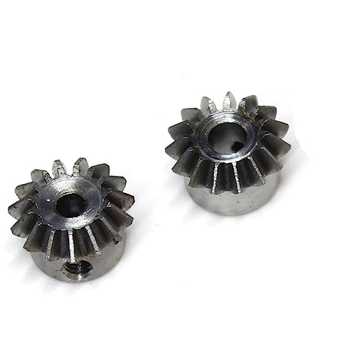 GRESIK Stufengehrung 2PCS 0,8 M 15T Kegelritzel 1:1 Kegelrad 3mm 4mm 5mm 6mm 6,35mm Bohrung Loch 0,8 Modul 15 Zähne Messing Kegelrad M3 Schraube Stirnfase (Color : 0.8M 15T, Size : 3mm Natural Steel)