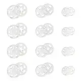 100 Paare Druckknöpfe zum Anähen Druckknopf, Transparent Kunststoff Knopf Unsichtbare Druckknöpfe für Nähen von Kleidung, DIY, Handwek, 7mm, 12.5mm, 15mm