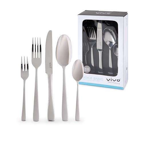 vivo by Villeroy und Boch Group - Voice Basic Tafelbesteck, 30-tlg., für bis zu 6 Personen, Edelstahl, rostfrei, spülmaschinengeeignet