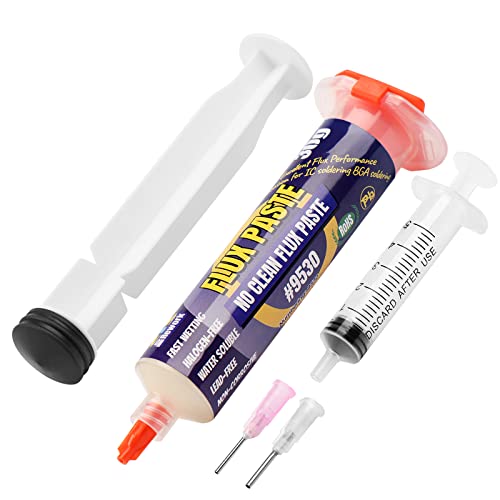 BEEYUIHF Lötpaste Flussmittel, 30ML Bleifrei Spritze Lötzinn Flussmittelpaste, No clean Kolophonium Löten Lötflussmittel für SMD BGA LED PCB Elektronik Löten (1.62oz/46g)