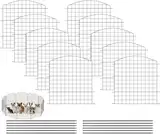 WOLTU Teichzaun Gartenzaun Komplettset 78cm hoch, 10 Zaunelemente 11 Befestigungsstäbe, Steckzaun Metall, Gitterzaun Oberbogen, Zaun für Hunde, Schwarz