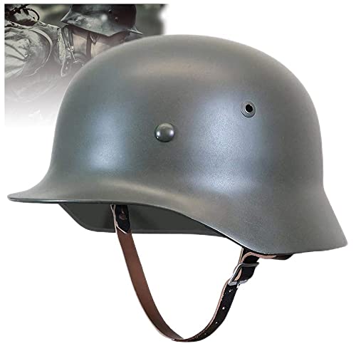 REMEK WW2 M35 Stahlhelm, Deutscher WWII Helm Mit Lederfutter Zweiten Weltkrieg Replik-Helm Für Militärische Ausrüstung Aus Dem Zweiten Weltkrieg