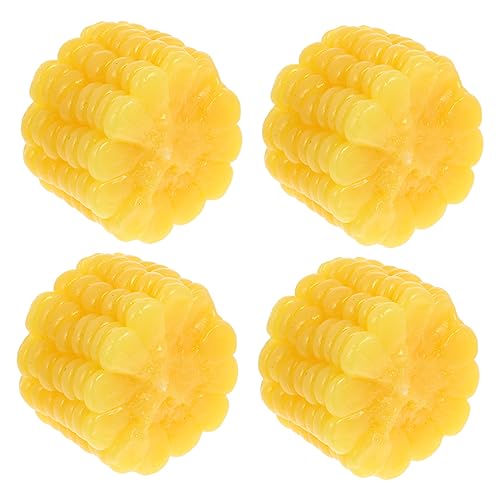 Amosfun 4 Stück Dekoration Der Kinderküche Künstlicher Lebensechter Mais Brokkolisprossen-kit Gefälschte Verzierung Boilies Karpfen Lebensmittelspielzeug -Creme Pflanze PVC Haushalt