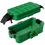 RESTMO IP55 wasserdichte Kabelbox mit abnehmbaren Schildabdeckungen, Wetterfeste Elektrobox für Verlängerungskabel, Gartensteckdosen, Zeitschaltuhr außenbereich (20,5cm×12,5cm×8cm) - Grün