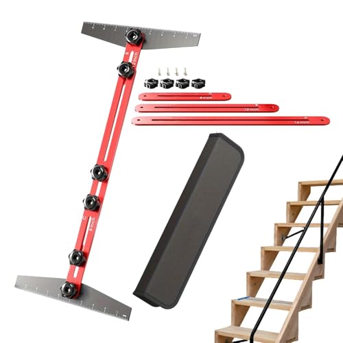Eventerde Treppenmetervorlage Tool, Treppenmessermessgeräte - Multifunktionales Treppenmesswerkzeug - Faltschelf -Layout -Lieferungen, einstellbare Aluminiumlegierungs -Böden -Schelf -Messzubehör