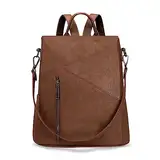 HUA ANGEL Elegant Damen Rucksack Umhängetasche 2 In 1 Anti Diebstahl Tagesrucksack Wasserdicht PU Leder Daypack Schultertasche Leichtgewicht für Tägliche Reise Einkaufs Schule