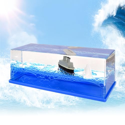 Kreuzfahrtschiff Fluid Drift Flasche, Acryl-Schiffsflüssigkeitsdriftflasche Fluid Drift Bottle Unsinkbares Kreuzfahrtschiff-Spielzeug Sinkt Nie Schiffsdekoration Büro Und Haus Bootslauf Dekoration (B)