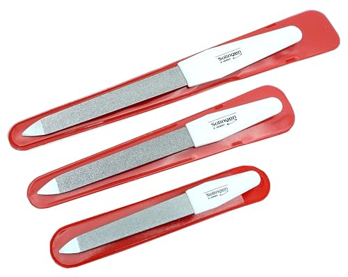 3 Profi Nagelfeilen Solingen original H.Herder Saphir Feile Maniküre Nagelfeile Metall Fein Grob Set Solinger Qualität