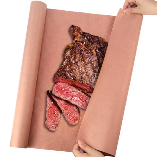 FAELNK Pink Metzgerpapier Rolle Butcher Paper BBQ Kraftpapier Rolle für Grill Smoker Fisch Fleisch BBQ Butcher Papier Grillpapier (15m)