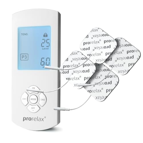 prorelax TENS/EMS Duo Comfort | Elektrostimulationsgerät | 2 Therapien mit einem Gerät | Natürliche Therapie gegen chronische Schmerzen und zum Muskelaufbau | Mit großem, beleuchteten Display