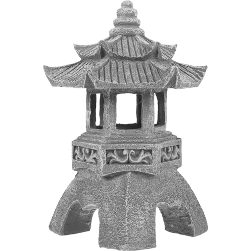 BESPORTBLE Solarbetriebene Japanische Zen Gartenlampe, Wetterfeste Deko Skulptur FüR AußEnbereich, Solar Rasenleuchte FüR Gartenweg Und Landschaftsbeleuchtung