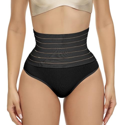 JENCVNL Shapewear Damen Bauchweg Unterhose, Hohe Taille Bauchweg Miederhose Figurformende Unterwäsche Body Shaper (DE/NL/SE/PL, Alphanumerisch, L, Regular, Regular, Schwarz)