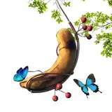 Butterfly Bananen-Futterstation Bananenhalter für Schmetterling | Bananenhalter zum Aufhängen im Freien Kupfer Schmetterling Feeder Multifunktional Dekorativ Outdoor Vogelfutterstation Leicht zu