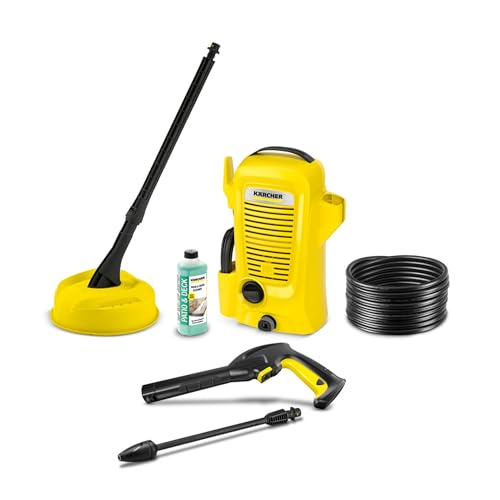 Kärcher Hochdruckreiniger K 2 Universal Edition Home, Druck: max. 110 bar, Fördermenge: 360 l/h, Fläche: 20 m²/h, Wasserfilter, Gewicht: 3,8 kg, Hochdruckschlauch und -Pistole, Dreckfräser, Home Kit