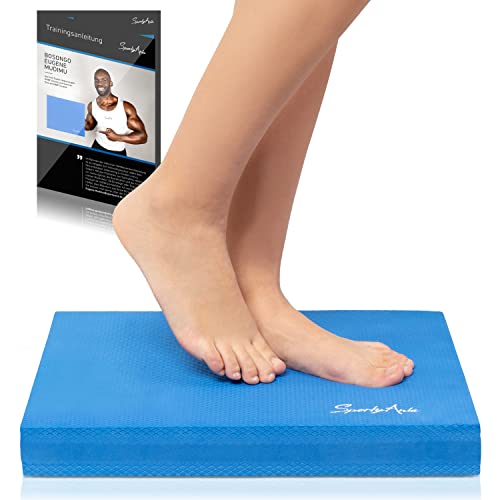 SportyAnis® Balance-Pad inkl. Übungsheft - Innovatives Balance-Kissen zur Stärkung der Tiefenmuskulatur und Steigerung von Balance, Stabilität und Gleichgewicht (Blau)